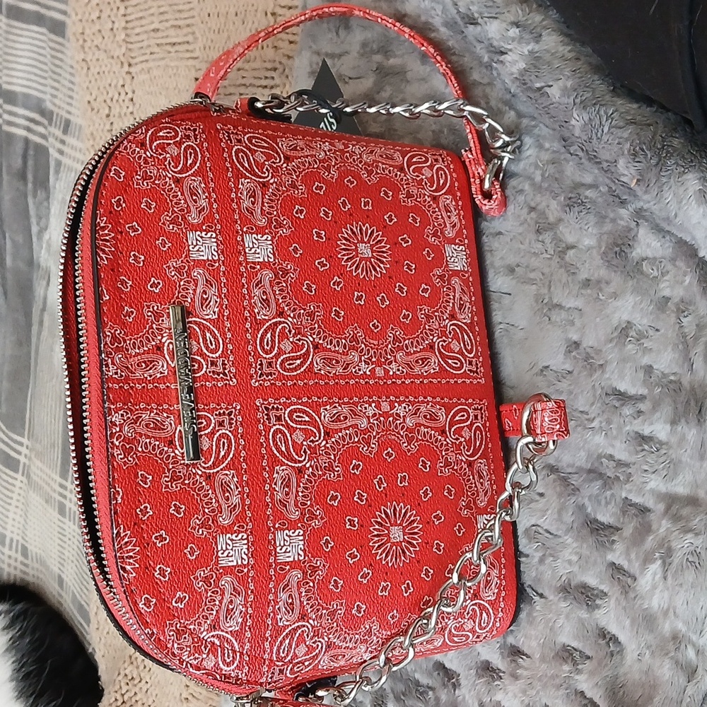 Steve Madden Red Paisley Crossbody Bag